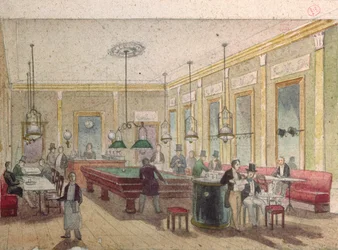 The Billiard Room in a Cafe